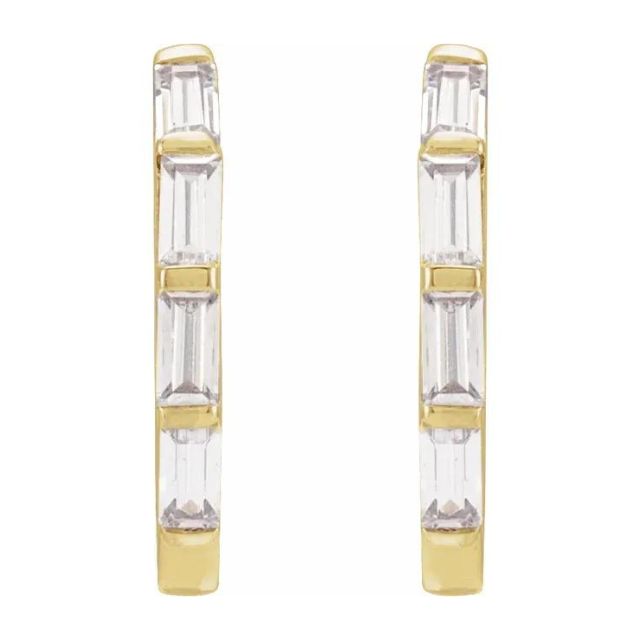 Baguette Diamond Hoops
