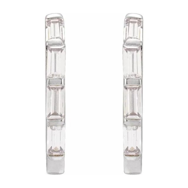 Baguette Diamond Hoops