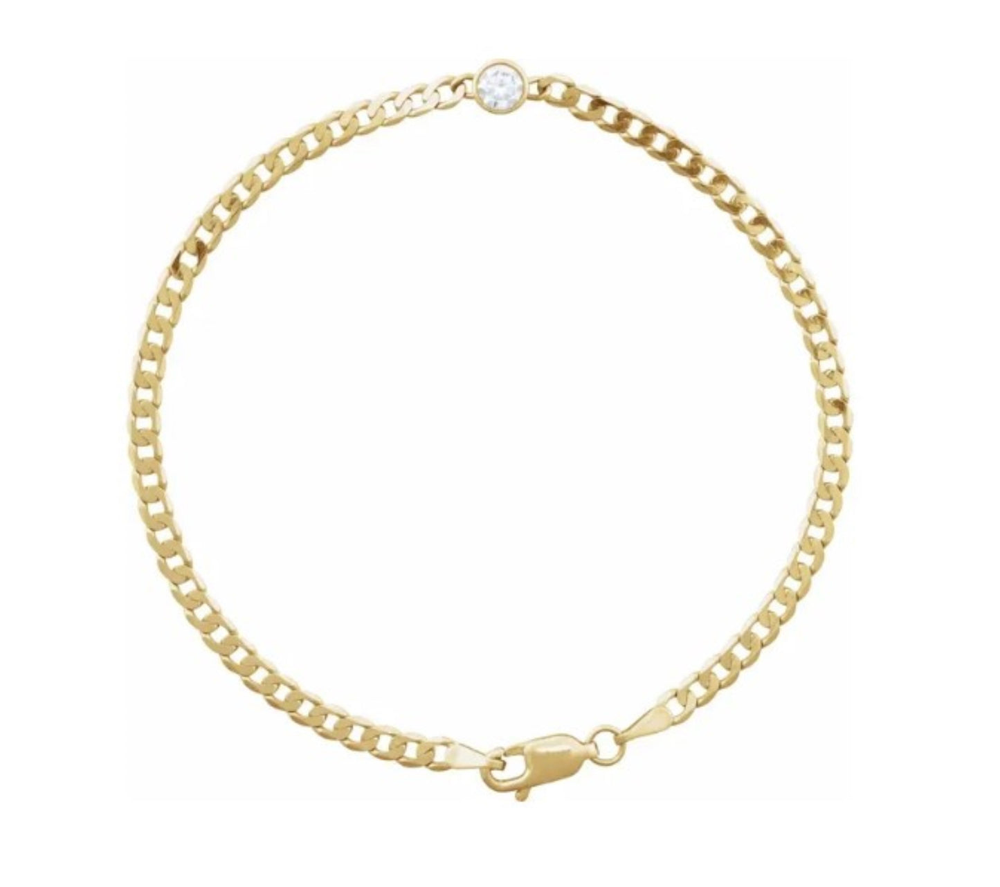 Solitaire Curb Bracelet