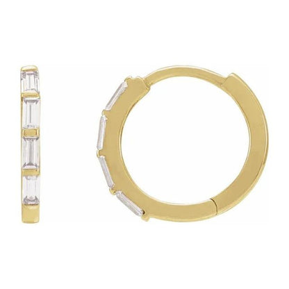 Baguette Diamond Hoops